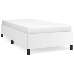 VIDAXL Twin Xl Bed Frame, Faux Leather Upholstered Platform Bed Frame, White, No Mattress