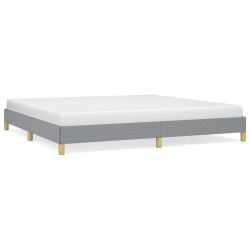 VIDAXL King Bed Frame, Fabric Upholstered Platform Bed Frame, Light Gray, No Mattress