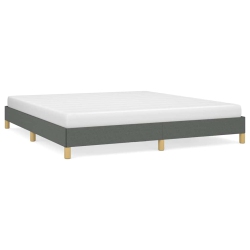 VIDAXL California King Bed Frame, Fabric Upholstered Platform Bed Frame, Dark Gray, No Mattress