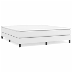 VIDAXL Box Spring Bed Frame King Faux Leather (Us Only) In White