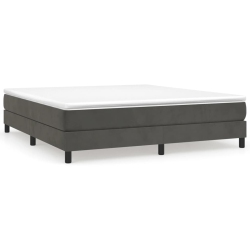 VIDAXL Box Spring Bed Frame Dark California King Velvet (Us Only) In Grey