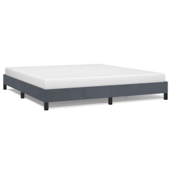 VIDAXL California King Bed Frame, Velvet Upholstered Platform Bed Frame, Dark Gray, No Mattress