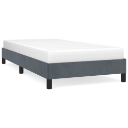 VIDAXL Twin Bed Frame, Velvet Upholstered Platform Bed Frame, Dark Gray, No Mattress