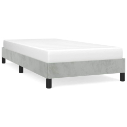 VIDAXL Twin Xl Bed Frame, Velvet Upholstered Platform Bed Frame, Light Gray, No Mattress
