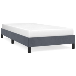 VIDAXL Twin Xl Bed Frame, Velvet Upholstered Platform Bed Frame, Dark Gray, No Mattress