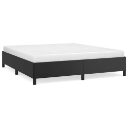 VIDAXL California King Bed Frame, Faux Leather Upholstered Platform Bed Frame, Black, No Mattress