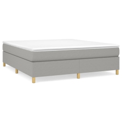 VIDAXL Box Spring Bed Frame Light King Fabric (Us Only) In Grey