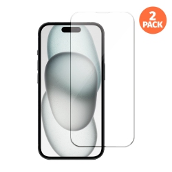 UOLO [Shield] Iphone 15 Tempered Glass, Shatter-Proof [Case Friendly] HD Clarity, Screen Protector [9H Hardness] 2-Pack (Limited Lifetime Warranty)