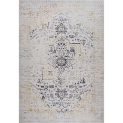 RUG BRANCH Vintage Traditional Distressed Cream Indoor Soft Area Rug In Gold