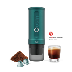 OUTIN Nano Portable Electric Espresso Machine, 3 Mins Fast Self-Heating, Mini Small, Christmas Gift, Coffee Maker, Ns Capsule & Ground Coffee For