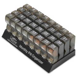 MEDCA Monthly Pill Organizer - Am/pm Daily Pill Organizer 32 Compartments for Each Day, Pill Dispenser And Dispenser Caddy That Helps You Organize