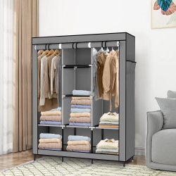 Armoire Portable Avec Housse En Tissu Non Tissé, Organisateur De Rangement Pour V Tements V Tements Chambre Salon Magasin