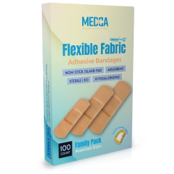 MEDCA Flexible Fabric Adhesive Bandages for Comfortable Flexible Large Protection & Wound Care Of Minor Cuts, Scrapes, & Wounds, Assorted Sizes