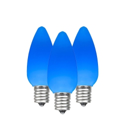 NOVELTY LIGHTS LLC Novelty Lights 25 Pack C9 Ceramic Style Led Christmas Lights, Opaque Replacement Bulbs \w E17 Base, Shatterproof Plastic, 3