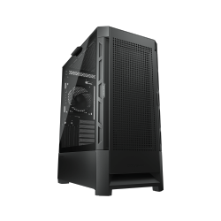 COUGAR Airface Mid Tower Atx Computer Case, Tempered Glass Side Panel, 1 X 120MM Fan Pre-Installed In Black