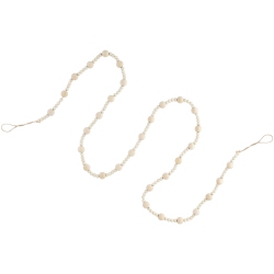 NORTHLIGHT 6' Cream Wooden Beads Christmas Garland, Unlit