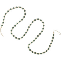 NORTHLIGHT 6' And Cream Wooden Beads Christmas Garland, Unlit In Green