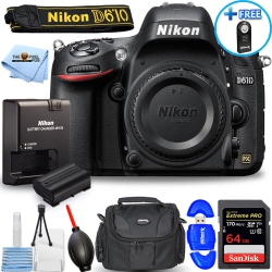 NIKON D610 Digital Slr Camera (Body Only) 1540 - 7PC Accessory Bundle