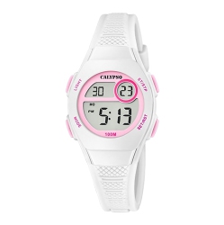 CALYPSO BY FESTINA K5831 - 28MM Round Kids Digital Sports Watch, Quartz, Silicone Strap, Chronograph, Alarm, 12H/24H, Day, Date And Month