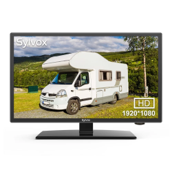 SYLVOX 24Inch Rv Tv, 12 Volt Tv Dc Powered Television, 1080P Fhd Rv Tv With Built In DVD Player, Hi-Fi Speaker & Fm Radio