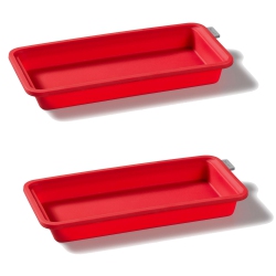 STARFRIT - Set Of 2 Soft Silicone Baking Dishes, Dishwasher Safe In Red