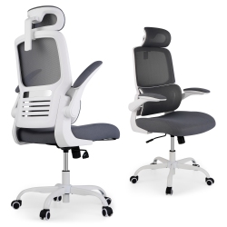 MOUSTACHE Ergonomic Home Office Chair With Lumbar Support And Flip-Up Armrests, Desk Chair Task Chair Computer Chair Up to 275Lbs - In Grey