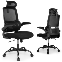 MOUSTACHE High Back Ergonomic Office Chair With Adjustable Headrest, Desk Chair Task Chair Computer Chair With Lumbar Support And 90° Flip-Up Armrests