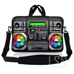LSS Laptop Skin Shop 8-10.2 Inch Neoprene Laptop Sleeve Bag Carrying Case With Handle And Adjustable Shoulder Strap - Boom Box Design