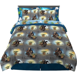 LEGO MANDALORIAN 7 Pieces Full Size Bedding Super Soft Comforter And Sheet Set With Sham for Kids