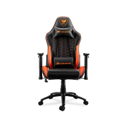 COUGAR Outrider Office Gaming Chair - Ergonomic, High Back Premium Breathable Pvc Leather Reclining Backrest Headrest & Lumbar Cushions, Orange/black