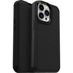 OTTERBOX Strada Series Leather Protective Folio Case for Apple Iphone 13 Pro, Shadow In Black