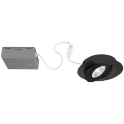 BAZZ Integrated Led Complete Directional 4" Recessed Light Fixture Matte Dimmable 4Cct Kelvin Select 2700-3000-4000-5000K + Switch, Disk4Cct360Bk