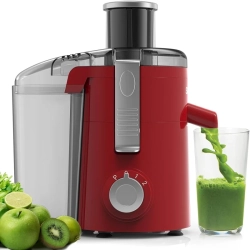 GENER High-Speed Juice Extractor | 2.5" Large Feed Chute | 3-Speed Control | Cold Press Technology | Easy Clean | Bpa-Free | Compact Design - In Red