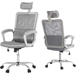 MOUSTACHE Ergonomic Office Chair \w Adjutable Headrest And Lumbar Support, Height Adjustable Task Chair High Back Computer Chair Executive Desk Chair