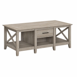 BUSH FURNITURE Key West Coffee Table With Storage In Washed In Gray