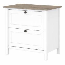 BUSH FURNITURE Mayfield 2 Drawer Lateral File Cabinet In Pure And Shiplap Gray In White