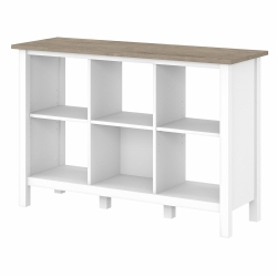BUSH FURNITURE Mayfield 6 Cube Bookcase, Shiplap Gray/pure In White