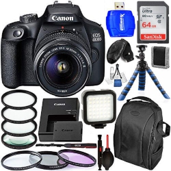 CANON Eos 4000D/rebel T100 Dslr Camera With 18-55MM Iii Lens - 12PC Bundle