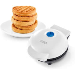 DASH Mini Maker: The Mini Waffle Maker Machine for Individual Waffles, Paninis, Hash Browns, & Other On The Go Breakfast, Lunch, Or Snacks - White