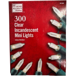 HOME ACCENTS 300 Ct Incandescent Mini Clear Christmas String Lights