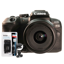 TEDS Canon Eos R10 Mirrorless Camera, 18-45MM Is Stm Lens + Cb-E17 Battery & Charger