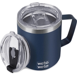 WETOWETO 14 OZ Coffee Mug, Vacuum Insulated Camping Mug With Lid, Double Wall Stainless Steel Travel Tumbler Cup, Thermal Coffee Mug, Powder Coated