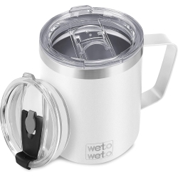 WETOWETO 14 OZ Coffee Mug, Vacuum Insulated Camping Mug \w Lid, Double Wall Stainless Steel Travel Tumbler Cup, Coffee Thermos Outdoor, Powder Coated