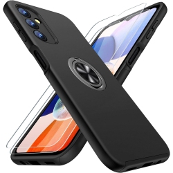 WC Shockproof 360 Magnetic Protective Case With Ring Holder, Kick Stand - Samsung Galaxy S24 Fe - In Black