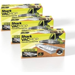 SHARK Vacmop Disposable Hard Floor Vacuum And Mop Pad Refills White, 30 Count (Packaging May Vary)