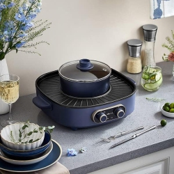 BEAR Electric Grill- Electric Bbq Grill- Electric Hotpot- Hotpot & Indoor Bbq-Multi-Functional Grill And Shabu-Shabu All-In-One Pan