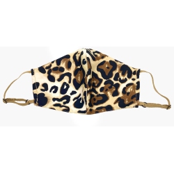 NARCES Washable Re-Usable Face Mask In Leopard Print Design With Filter Pocket, Leopard, 2 Pack .