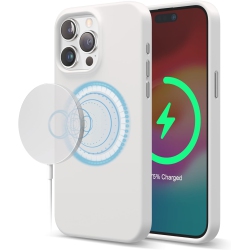 ELAGO Magnetic Silicone Case Compatible \w Iphone 15 Pro Max Case 6.7 Inch Compatible \w All Magsafe Accessories - Built-In Magnets, Soft Grip