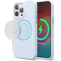 ELAGO Magnetic Silicone Case Compatible \w Iphone 15 Pro Max Case 6.7 Inch Compatible \w All Magsafe Accessories - Built-In Magnets, Soft Grip