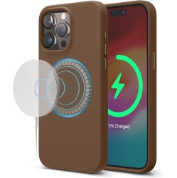 ELAGO Magnetic Silicone Case Compatible \w Iphone 15 Pro Max Case 6.7 Inch Compatible \w All Magsafe Accessories - Built-In Magnets, Soft Grip